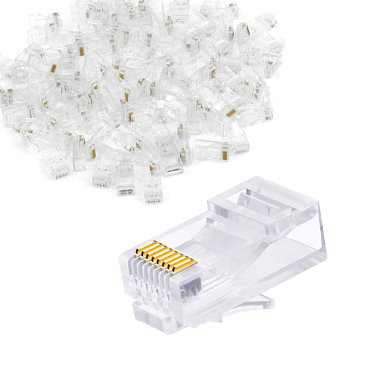 50Pcs -Pack Cat5, Cat5E, Cat6 RJ45 Connectors - High-Speed Ethernet Networking for Home & Office. - Abid Cart