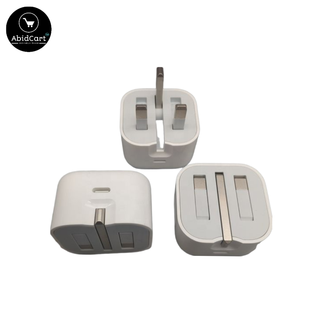 25W USB-C Power Adapter for iPhone X to 15 Pro Max - Fast Charging with 12-Month Warranty (3 Pin).