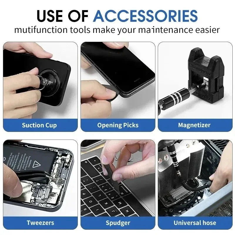115-in-1 Precision Screwdriver Set – Magnetic Professional Repair Tool Kit for Electronics, Phones, Laptops & More.