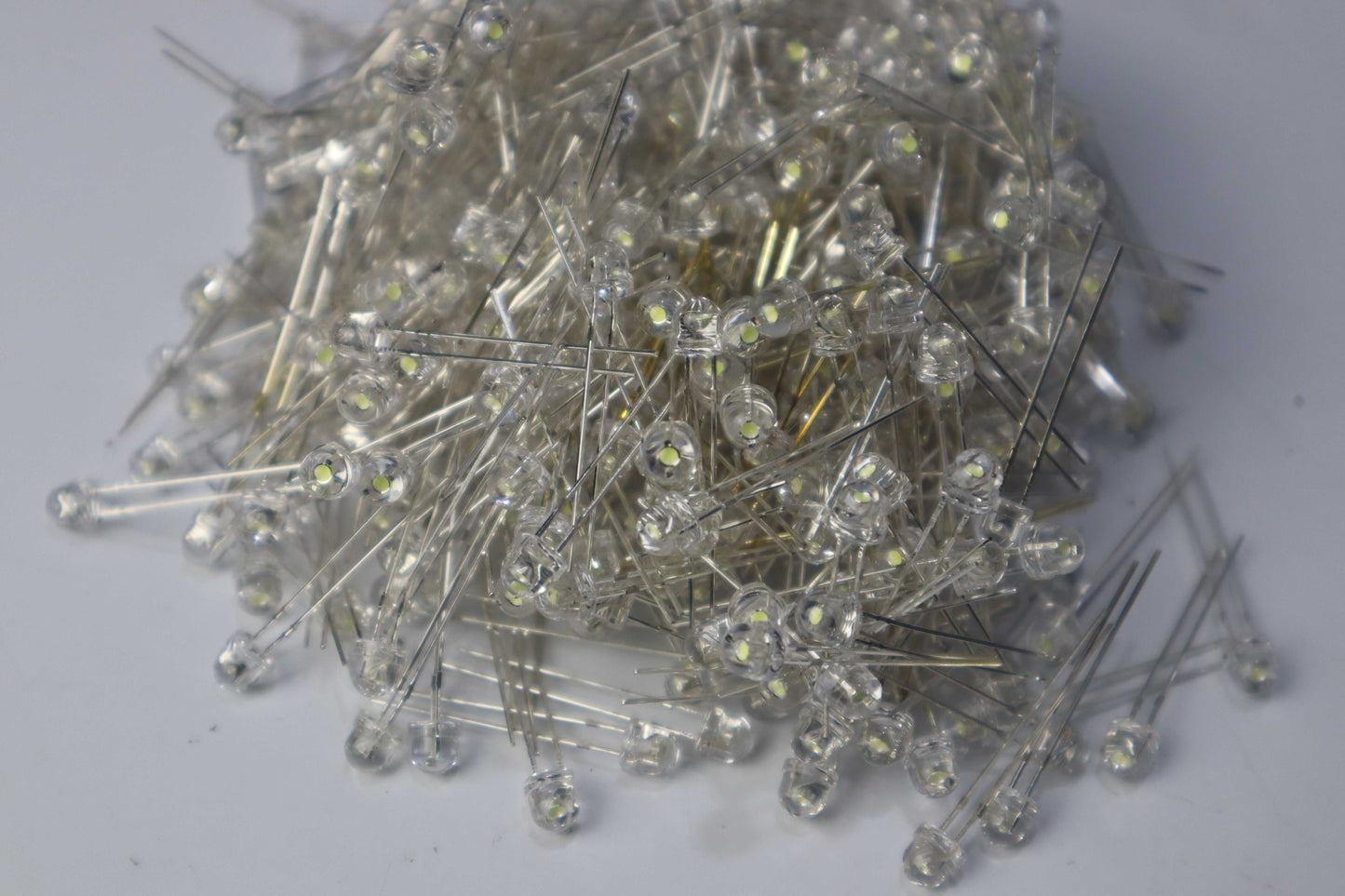 50pcs 5mm LED Crystal Clear Light Emitting Diodes - Bright Indicator Bulbs for Electronic Circuits, RoHS Compliant. - Abid Cart