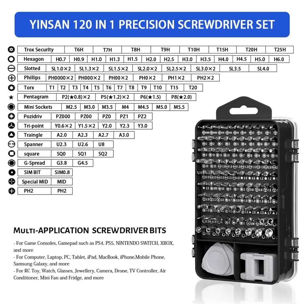 115-in-1 Precision Screwdriver Set – Magnetic Professional Repair Tool Kit for Electronics, Phones, Laptops & More.