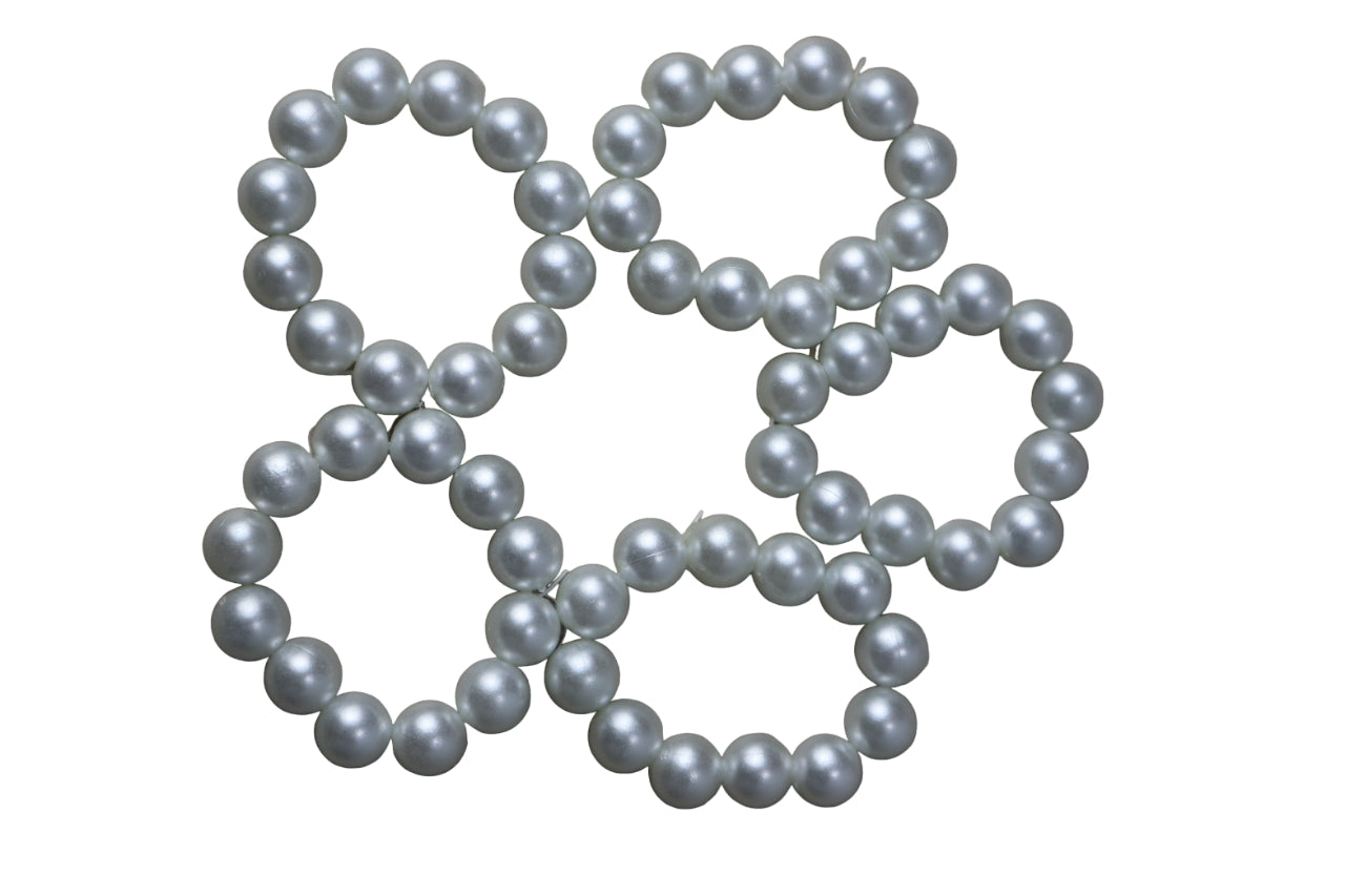 Chunky Bubblegum Pearl Beads Bracelet for Kids - Baby & Toddler Party Jewelry - Celebrate 14 August Independence Day in Style!. (White 2 pieces in Pack) - Abid Cart