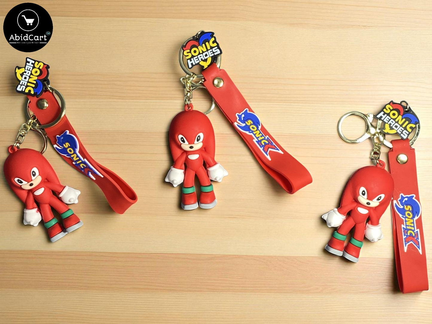 Sonic Heroes Knuckles Keychain โ Red Strap with Sonic Logo Collectible Game Merchandise for Fans. - Abid Cart