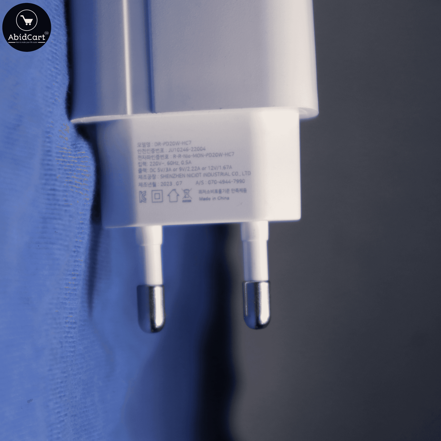 DRION PD20W C-Type Fast Travel Charger - Compact & Powerful 1-Port USB-C Charging Adapter for Quick Device Charging.