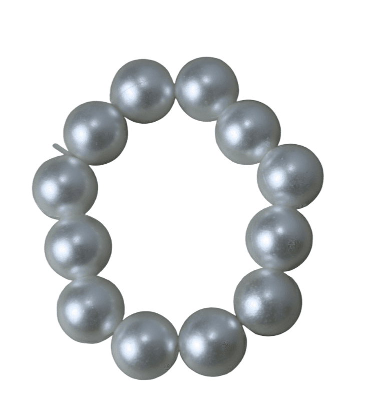 Chunky Bubblegum Pearl Beads Bracelet for Kids - Baby & Toddler Party Jewelry - Celebrate 14 August Independence Day in Style!.  White 2 pieces in Pack