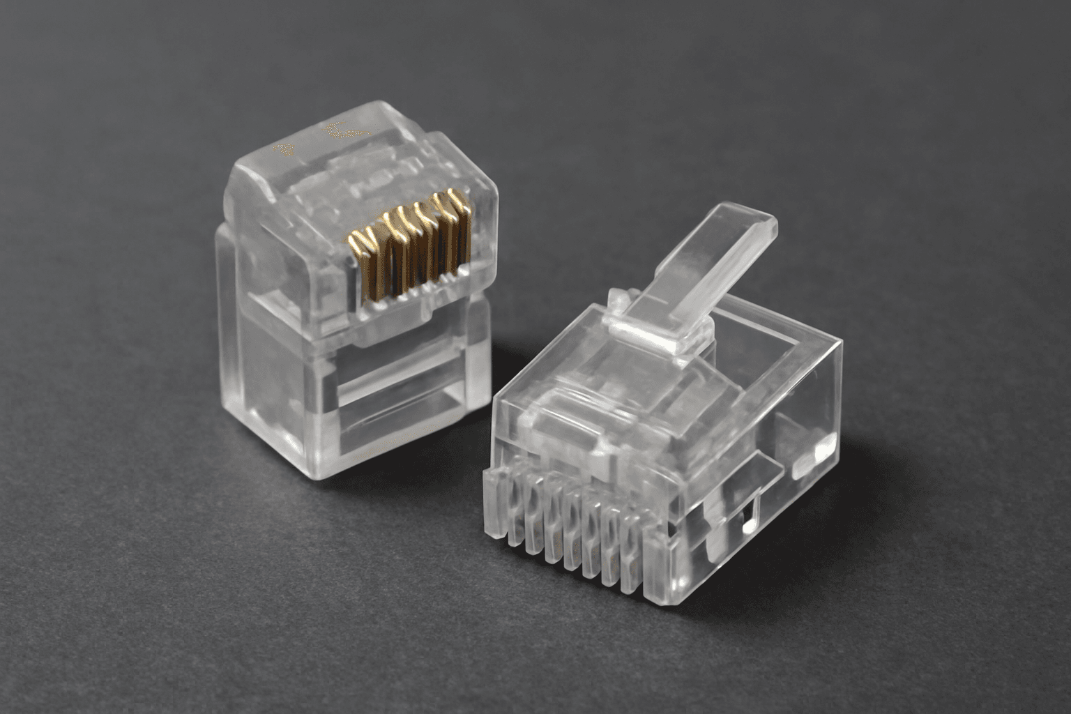 50PCS RJ11 6P6C Telephone Internet Modular Plug Jack Connector - Gold-Plated 6U Crystal Heads for Enhanced Signal Quality.