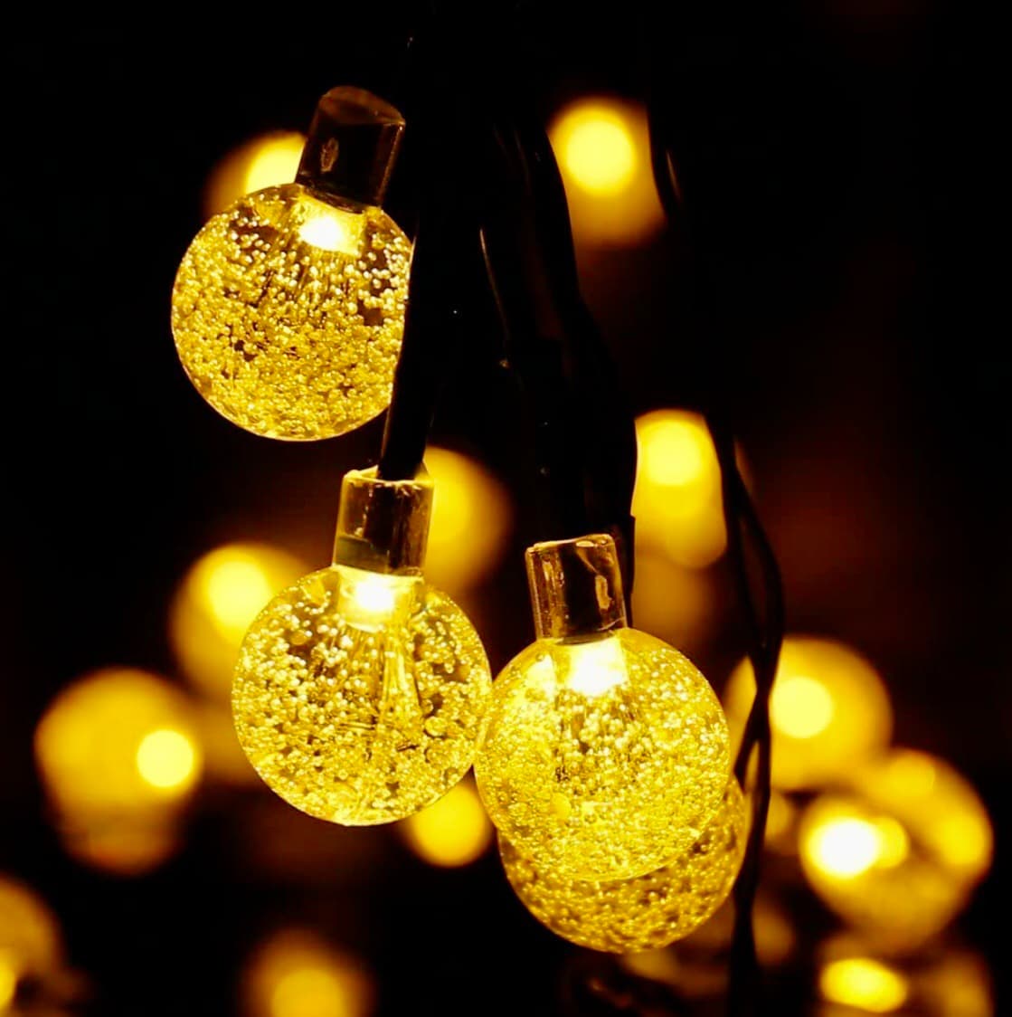 Sparkle Your Space: LED Crystal Ball Fairy Lights for Room Decoration & Party Ambiance 3.5m feet long.