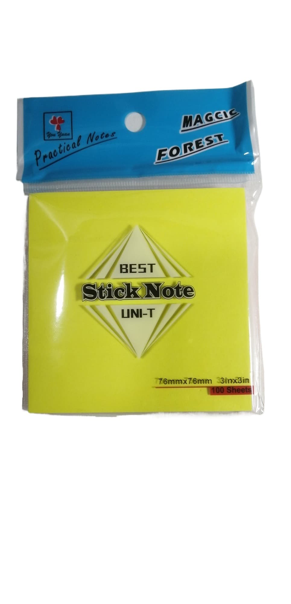 Sticky Notes - Multi Colours | Fluorescence Paper Sticky Notes | 100 sheets (size 3in x 3in)(76mm x 76mm)  Notes, Book Mark, Memo, Pad Paper | 5 Colours in 1 Pack.