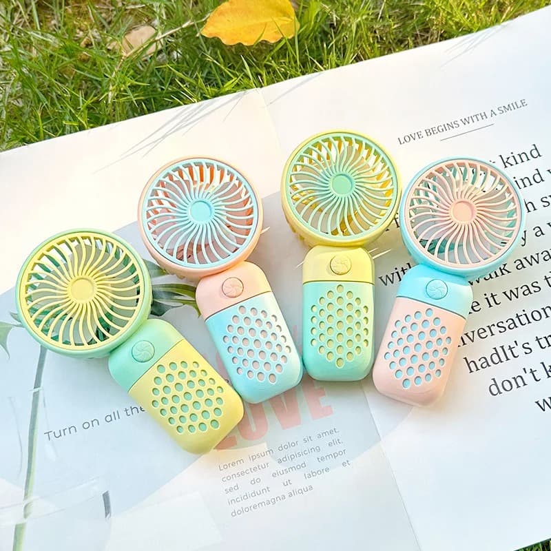 Rechargeable Portable USB Mini Fan - Handheld, Low Noise, Pocket-Sized Electric Fan for Students & Dorms.