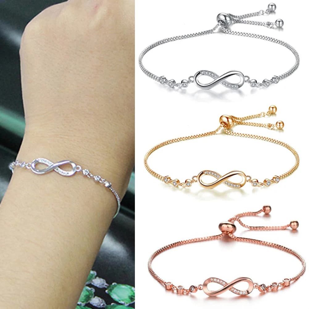Steel Fun Jewelry Women Luxury Lucky Bracelet for Female Blue Crystal Heart Charm Bracelet Bridal Wedding Engagement Fine Gift.