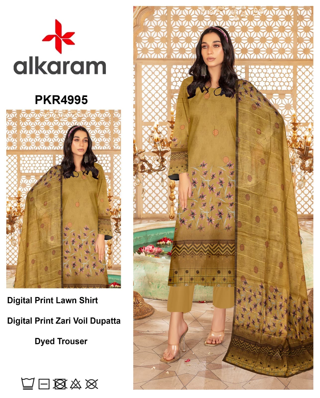 Alkaram Unstitched 3-Piece Suit â Elegant Designer Fabric for Women.