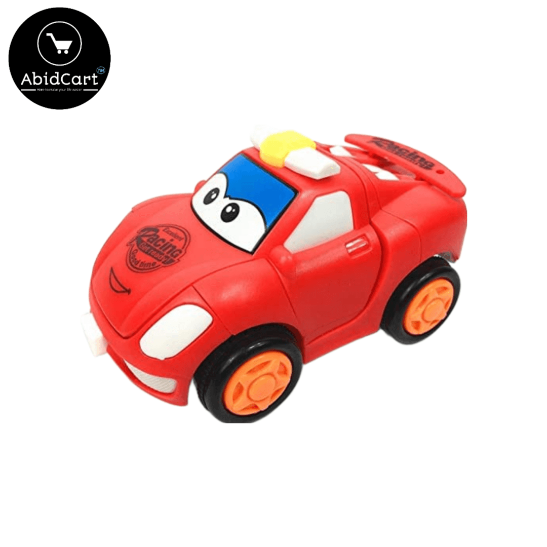 Pull Back Robot Car Toy - Push & Go Friction Powered Convertible Robot Vehicle for Kids - Fun & Durable Toy for Boys & Girls.