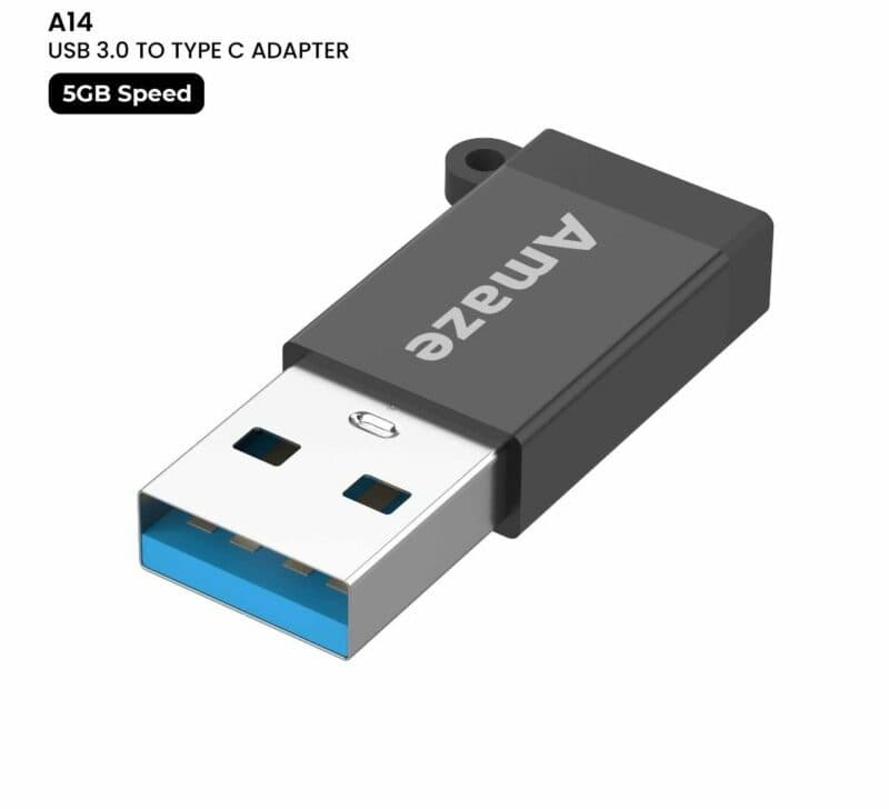 AMAZE USB 3.0 Male to USB-C Female Converter A14 - High-Speed Adapter for Seamless Connectivity.
