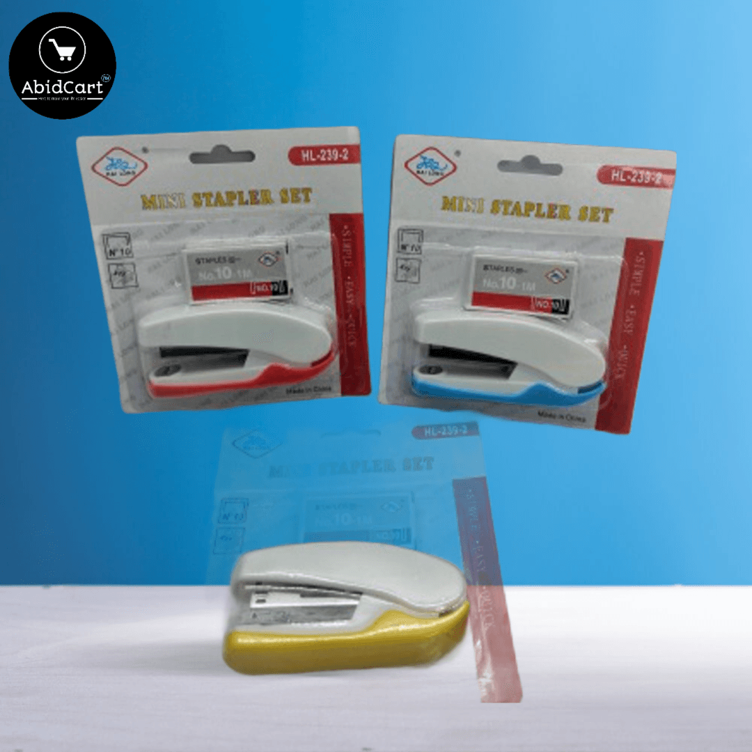 Mini Stapler Set 2 in 1 in Different Colors - Stapler with Stapler Pins for Offices, Home, School Stationery.