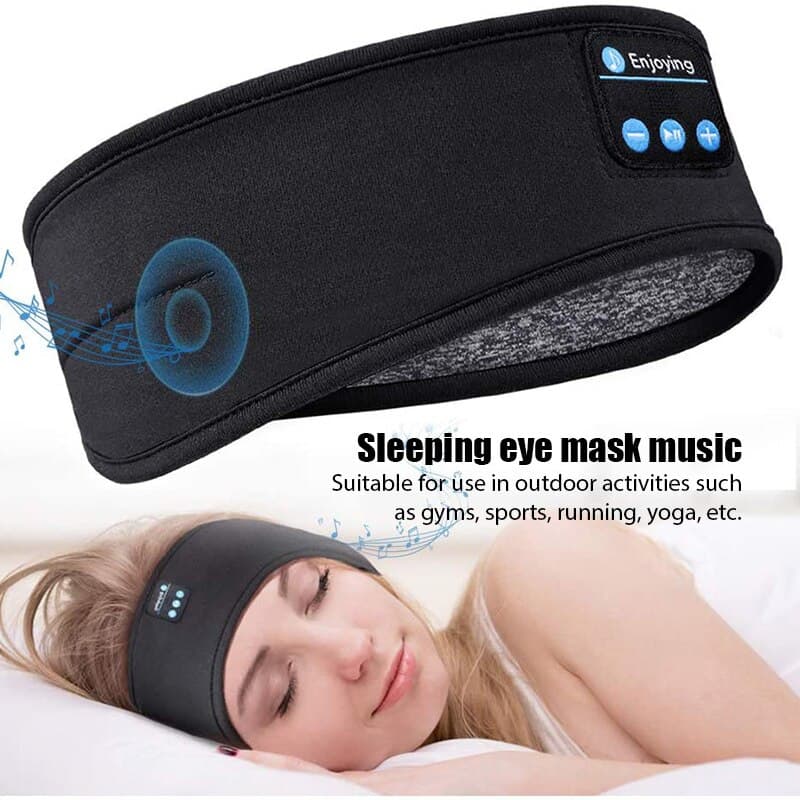 Wireless Bluetooth Headphones: Sports Headband, Music Eye Mask, Elastic Earphones for Sleep & Exercise.