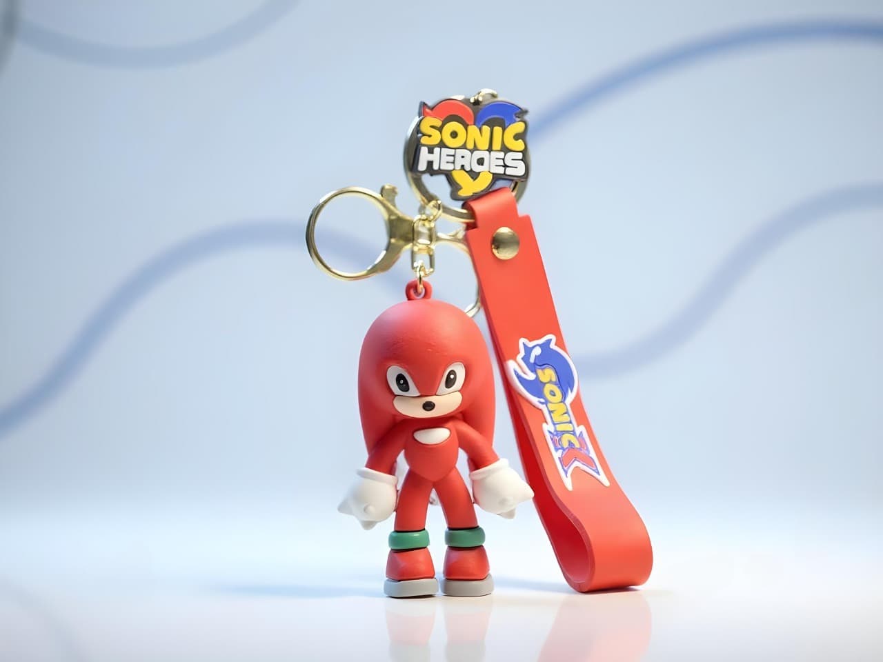 Sonic Heroes Knuckles Keychain â Red Strap with Sonic Logo  Collectible Game Merchandise for Fans.