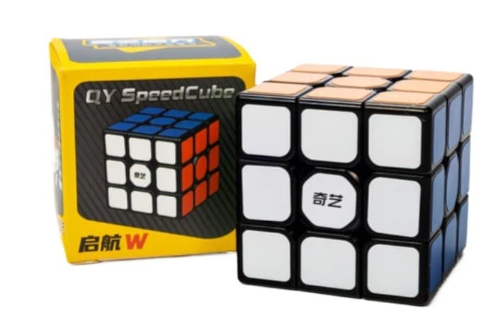 Original Qiyi Sail W SpeedCube Black 3x3 Rubik's Cube - Super Smooth Quality Puzzle Toy.