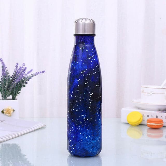 Starry Sky 500ml Insulated Water Bottle - Stainless Steel Thermos for Sports, Gym, and Travel.