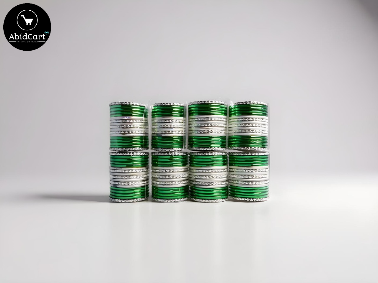 14 August Jashan-e-Azadi Green & White Bangles for Girls – Pakistani Independence Day Accessories, Stylish Traditional Bangles for Festive Celebrations. - Abid Cart