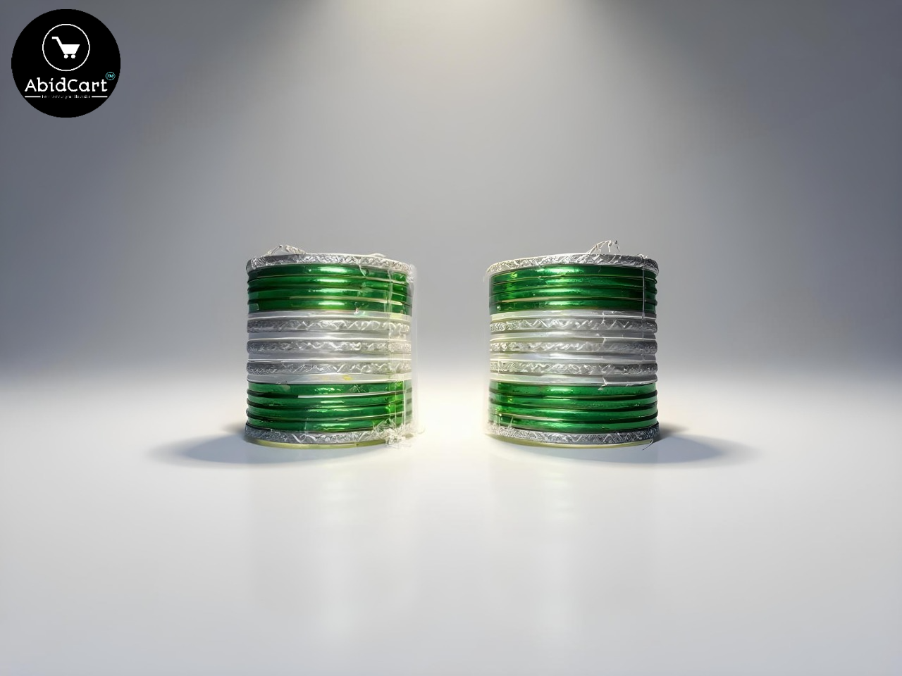 14 August Jashan-e-Azadi Green & White Bangles for Girls – Pakistani Independence Day Accessories, Stylish Traditional Bangles for Festive Celebrations. - Abid Cart