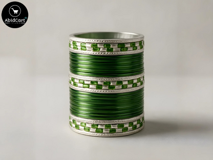 14 August Jashan-e-Azadi Green & White Bangles for Girls – Pakistani Independence Day Festive Accessories, Stylish Traditional Bangles for Celebrations. - Abid Cart