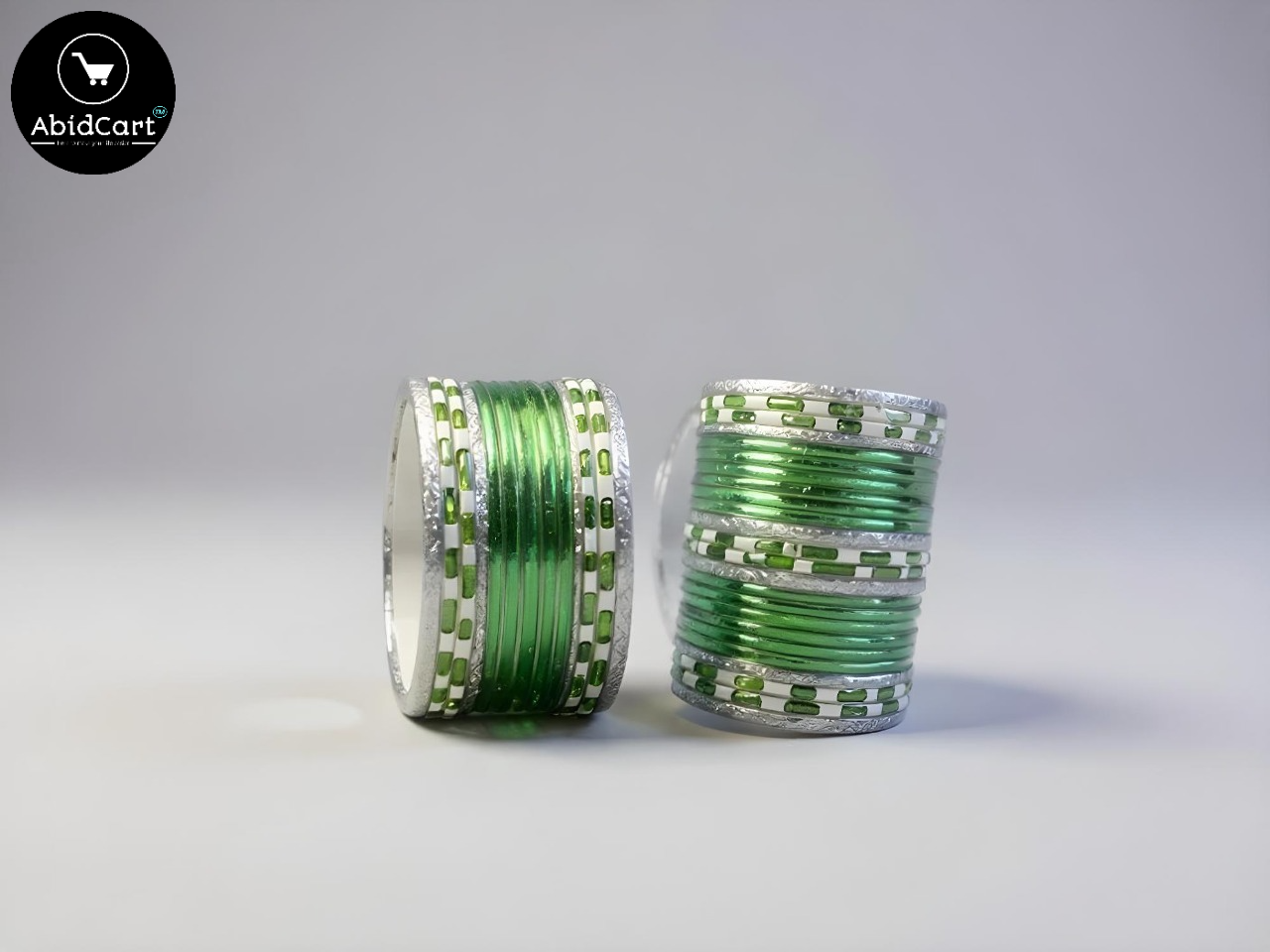 14 August Jashan-e-Azadi Green & White Bangles for Girls – Pakistani Independence Day Festive Accessories, Stylish Traditional Bangles for Celebrations. - Abid Cart