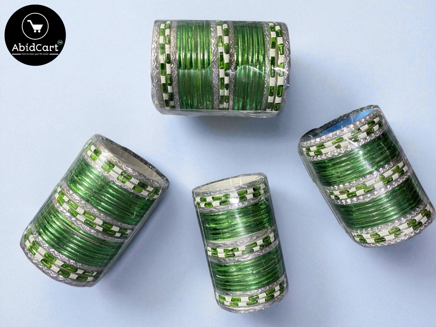 14 August Jashan-e-Azadi Green & White Bangles for Girls – Pakistani Independence Day Festive Accessories, Stylish Traditional Bangles for Celebrations. - Abid Cart
