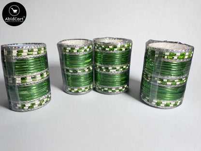 14 August Jashan-e-Azadi Green & White Bangles for Girls – Pakistani Independence Day Festive Accessories, Stylish Traditional Bangles for Celebrations. - Abid Cart