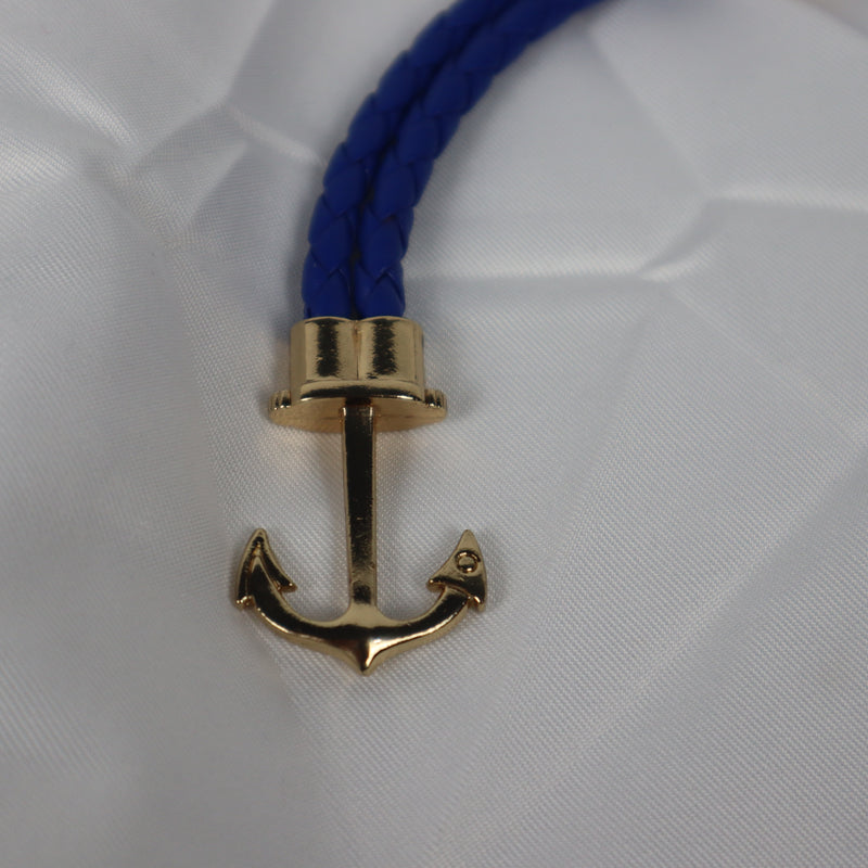 Blue Anchor Rope Leather Bracelet For Men. - Abid Cart