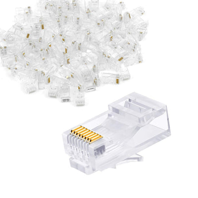 50-Pcs Pack Cat5, Cat5E, Cat6 RJ45 Connectors - High-Speed Ethernet Networking for Home & Office. - Abid Cart