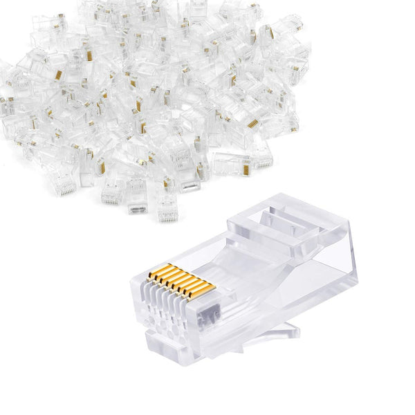 50-Pcs Pack Cat5, Cat5E, Cat6 RJ45 Connectors - High-Speed Ethernet Networking for Home & Office. - Abid Cart