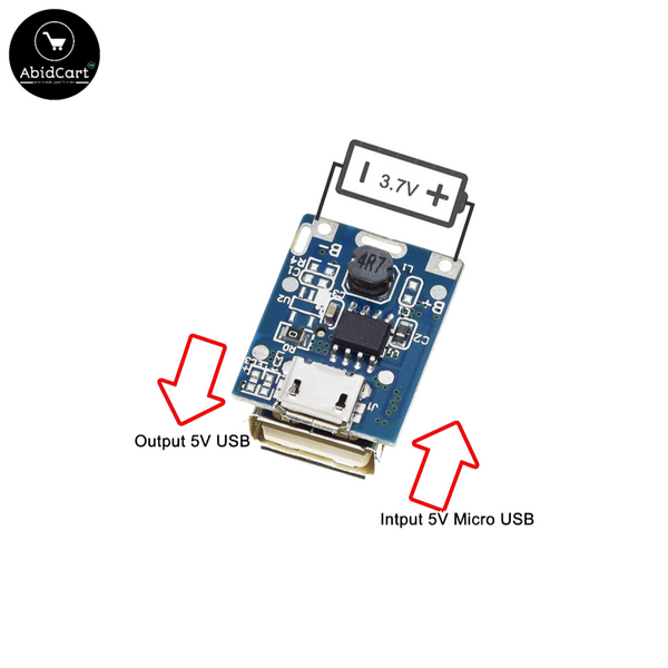 2-in-1 Power Bank Circuit Charging Module - 5V Lithium Battery Charger & Step-Up Boost Board for DIY (Micro USB Li-Po/Li-ion 18650). - Abid Cart
