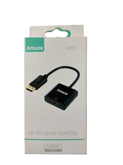 AMAZE A812 DP to HDMI Adapter – High-Speed DisplayPort to HDMI Converter for 1080P Full HD Resolution. - Abid Cart