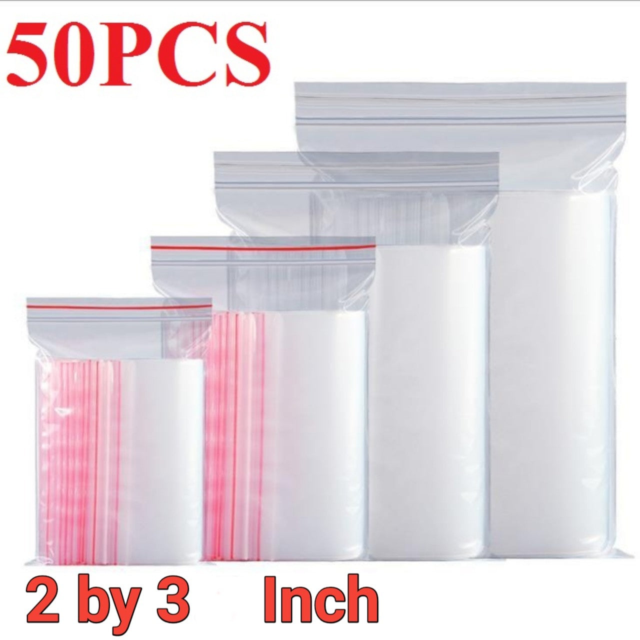 50 Pcs Resealable Vacuum Airtight Zip Lock Bags – Freezer, Clothes, Jewellery, Kitchen Storage, Durable Plastic Poly Bags, Reusable Zipper Bags. - Abid Cart