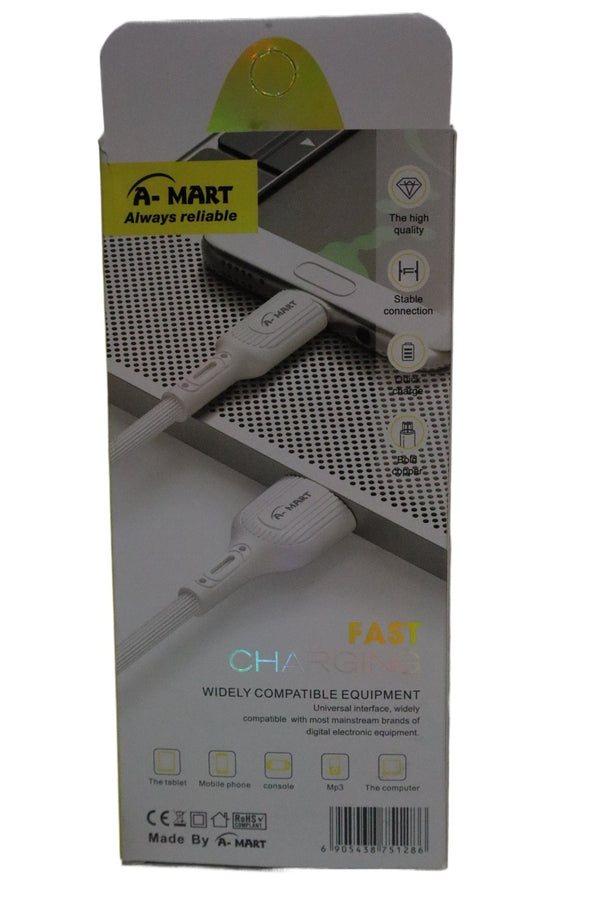 3.4A A-Mart A077 Fast Charging Micro USB Cable for Android - Durable Data Sync Cord. - Abid Cart