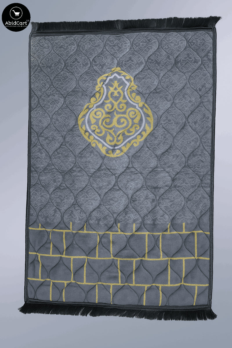 Premium Plush Velvet Prayer Mat - Orthopedic Foam, Anti-Slip Quilted Jai Namaz, Printed Jaye Namaz 70x110cm, Luxury Religious Prayer Rug. - Abid Cart