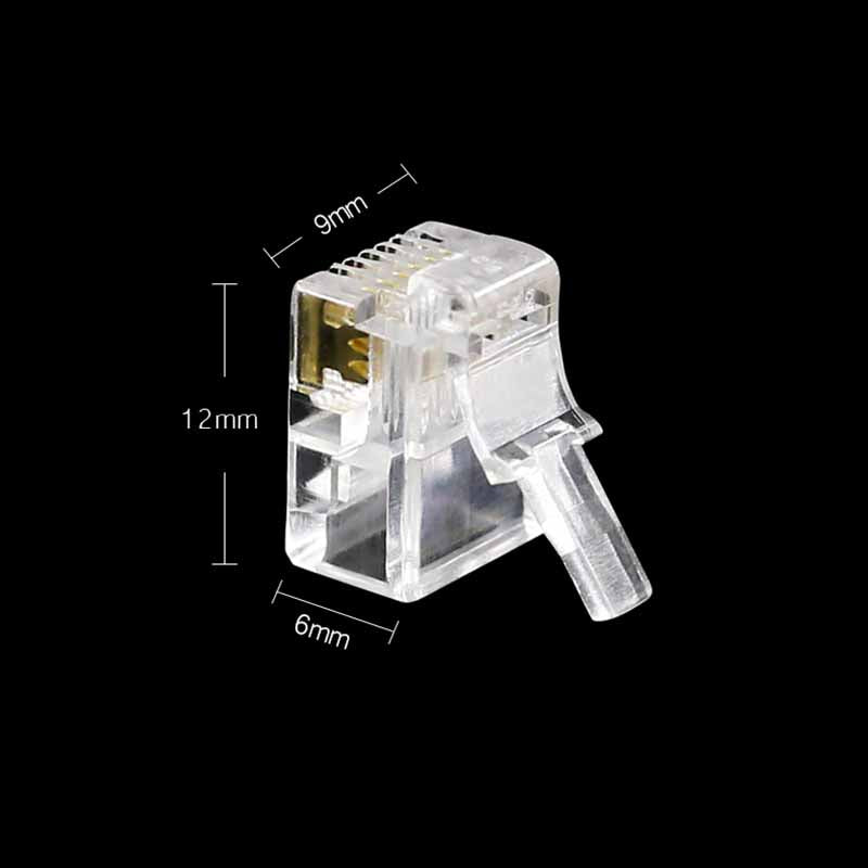 50PCS RJ11 6P6C Telephone Internet Modular Plug Jack Connector - Gold-Plated 6U Crystal Heads for Enhanced Signal Quality. - Abid Cart