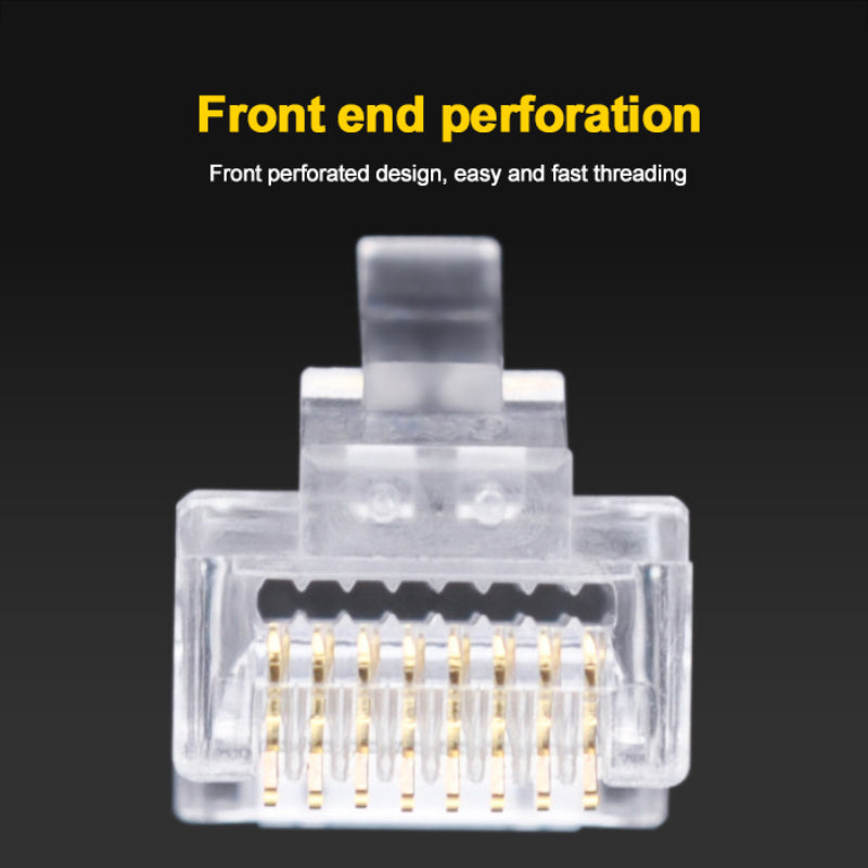50-Pcs Pack Cat5, Cat5E, Cat6 RJ45 Connectors - High-Speed Ethernet Networking for Home & Office. - Abid Cart