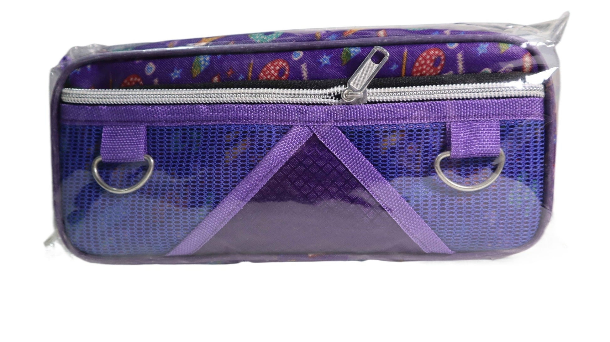 Fancy Double-Pocket Geometry Pouch: Large Capacity, Cute Design for School Kids - Ideal Pencil Case for Students Boys & Girls. - Abid Cart