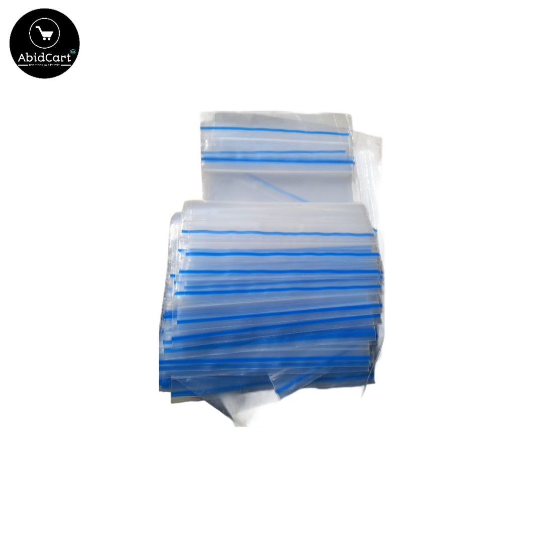 50 Pcs Resealable Vacuum Airtight Zip Lock Bags – Freezer, Clothes, Jewellery, Kitchen Storage, Durable Plastic Poly Bags, Reusable Zipper Bags. - Abid Cart
