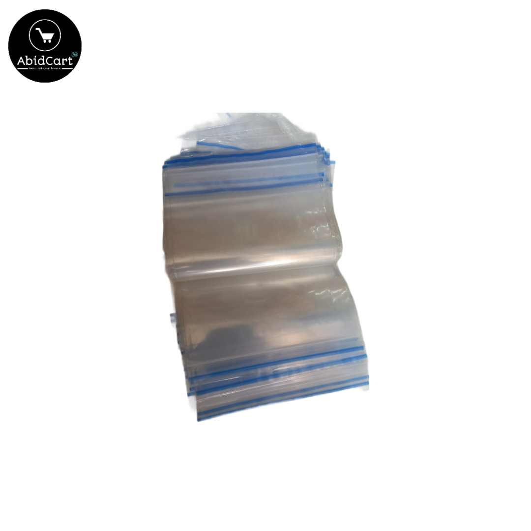 50 Pcs Resealable Vacuum Airtight Zip Lock Bags – Freezer, Clothes, Jewellery, Kitchen Storage, Durable Plastic Poly Bags, Reusable Zipper Bags. - Abid Cart