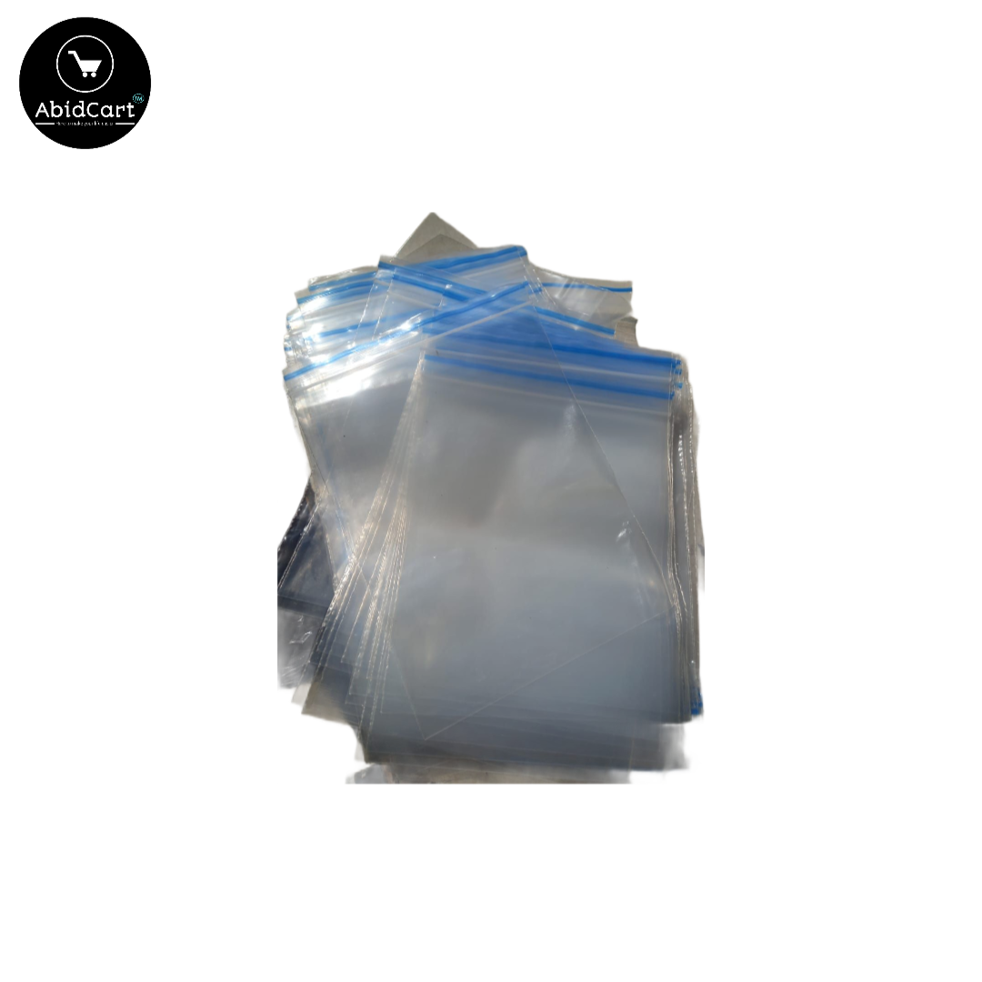 50 Pcs Resealable Vacuum Airtight Zip Lock Bags – Freezer, Clothes, Jewellery, Kitchen Storage, Durable Plastic Poly Bags, Reusable Zipper Bags. - Abid Cart
