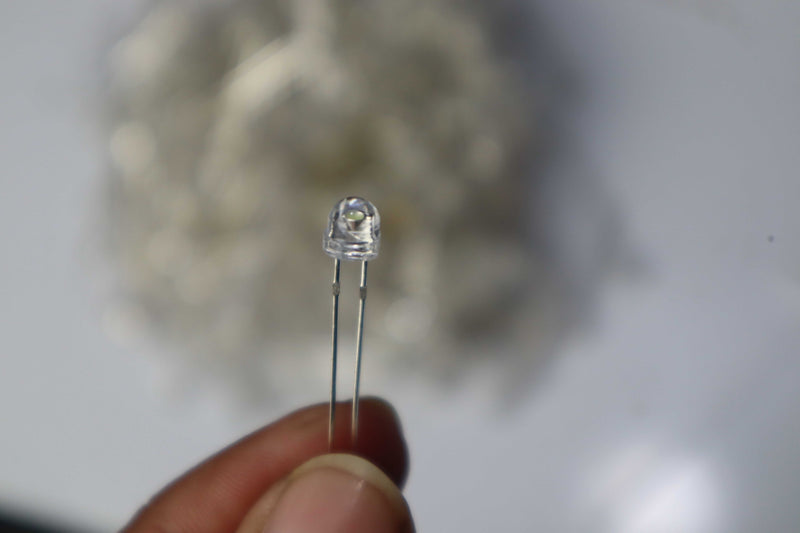 50pcs 5mm LED Crystal Clear Light Emitting Diodes - Bright Indicator Bulbs for Electronic Circuits, RoHS Compliant. - Abid Cart