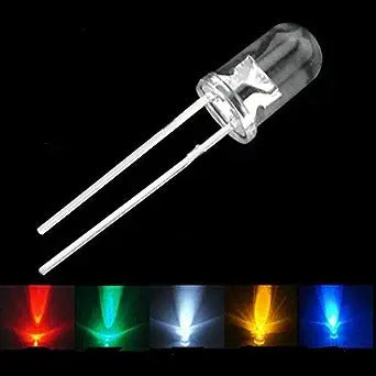 50pcs 5mm LED Crystal Clear Light Emitting Diodes - Bright Indicator Bulbs for Electronic Circuits, RoHS Compliant. - Abid Cart