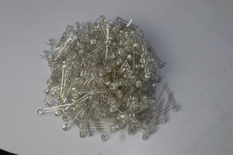 50pcs 5mm LED Crystal Clear Light Emitting Diodes - Bright Indicator Bulbs for Electronic Circuits, RoHS Compliant. - Abid Cart