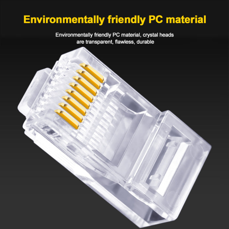 50-Pcs Pack Cat5, Cat5E, Cat6 RJ45 Connectors - High-Speed Ethernet Networking for Home & Office. - Abid Cart