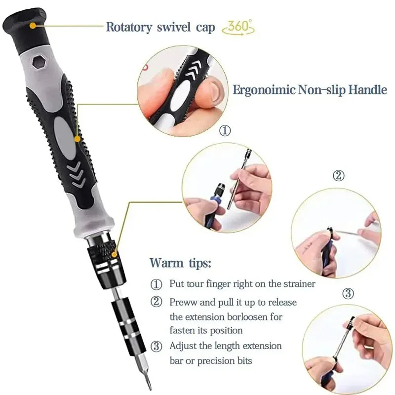 115-in-1 Precision Screwdriver Set – Magnetic Professional Repair Tool Kit for Electronics, Phones, Laptops & More. - Abid Cart