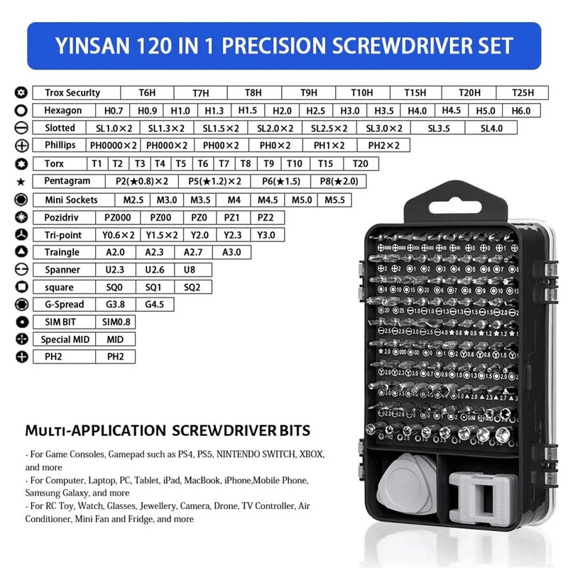 115-in-1 Precision Screwdriver Set – Magnetic Professional Repair Tool Kit for Electronics, Phones, Laptops & More. - Abid Cart
