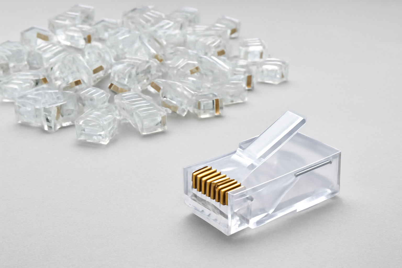 50Pcs -Pack Cat5, Cat5E, Cat6 RJ45 Connectors - High-Speed Ethernet Networking for Home & Office. - Abid Cart