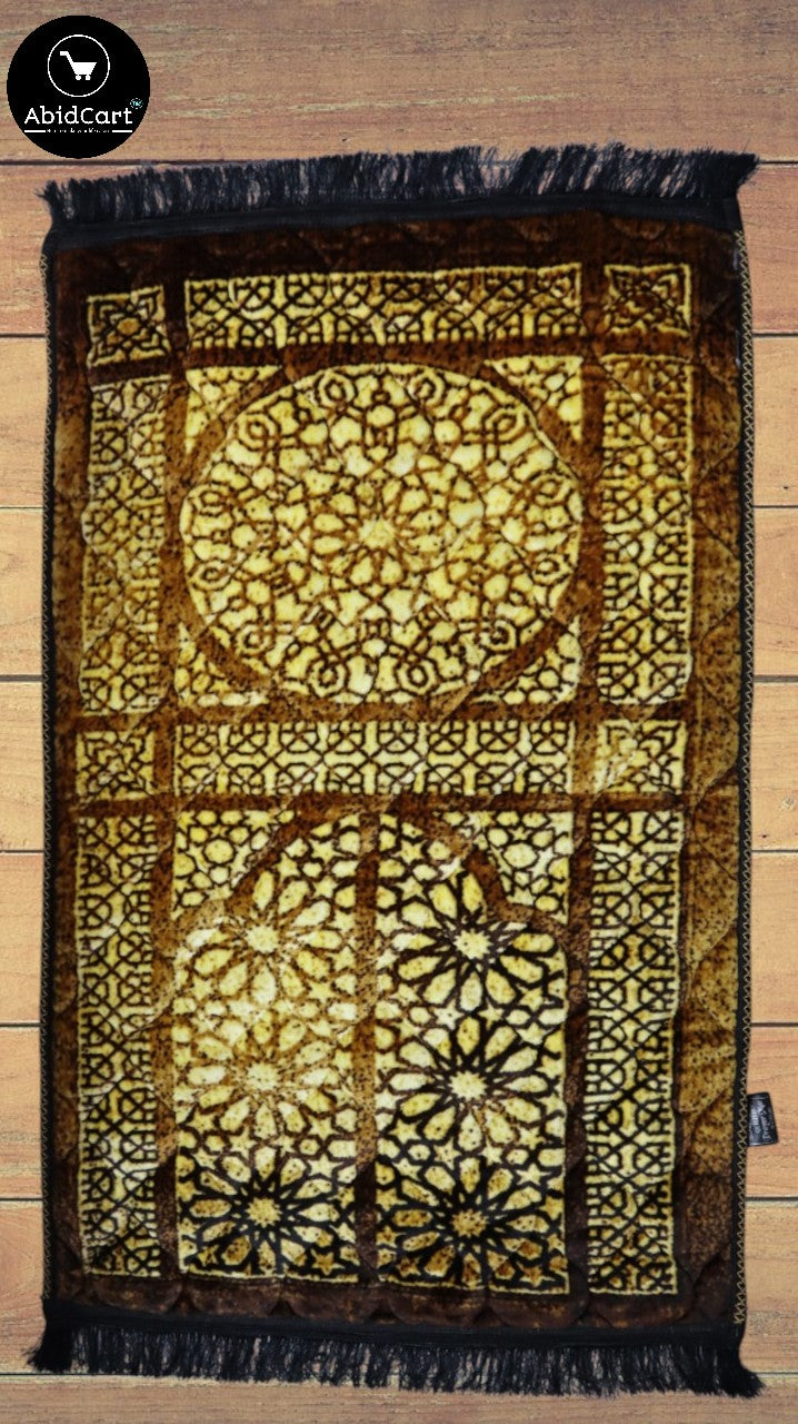 Premium Plush Velvet Prayer Mat - Orthopedic Foam, Anti-Slip Quilted Jai Namaz, Printed Jaye Namaz 70x110cm, Luxury Religious Prayer Rug. - Abid Cart